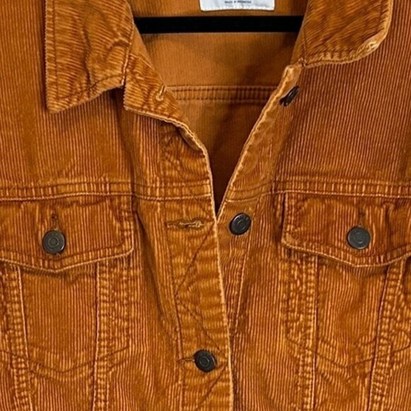 Old Navy Corduroy Bomber Jacket XXL Pumpkin Spice Fall Utility Workwear Coat - Picture 3 of 5